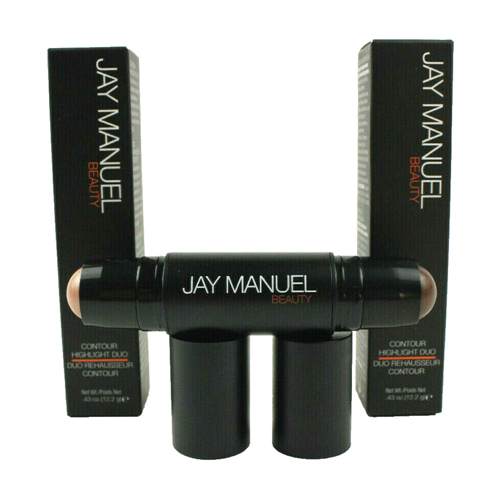 2X Jay Manuel Beauty Contour Highlight Duo Deep 2 In 1 Makeup Lot Of 2